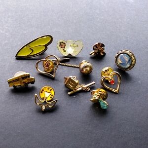 Lot of 11 Assorted Vintage Tie Pins